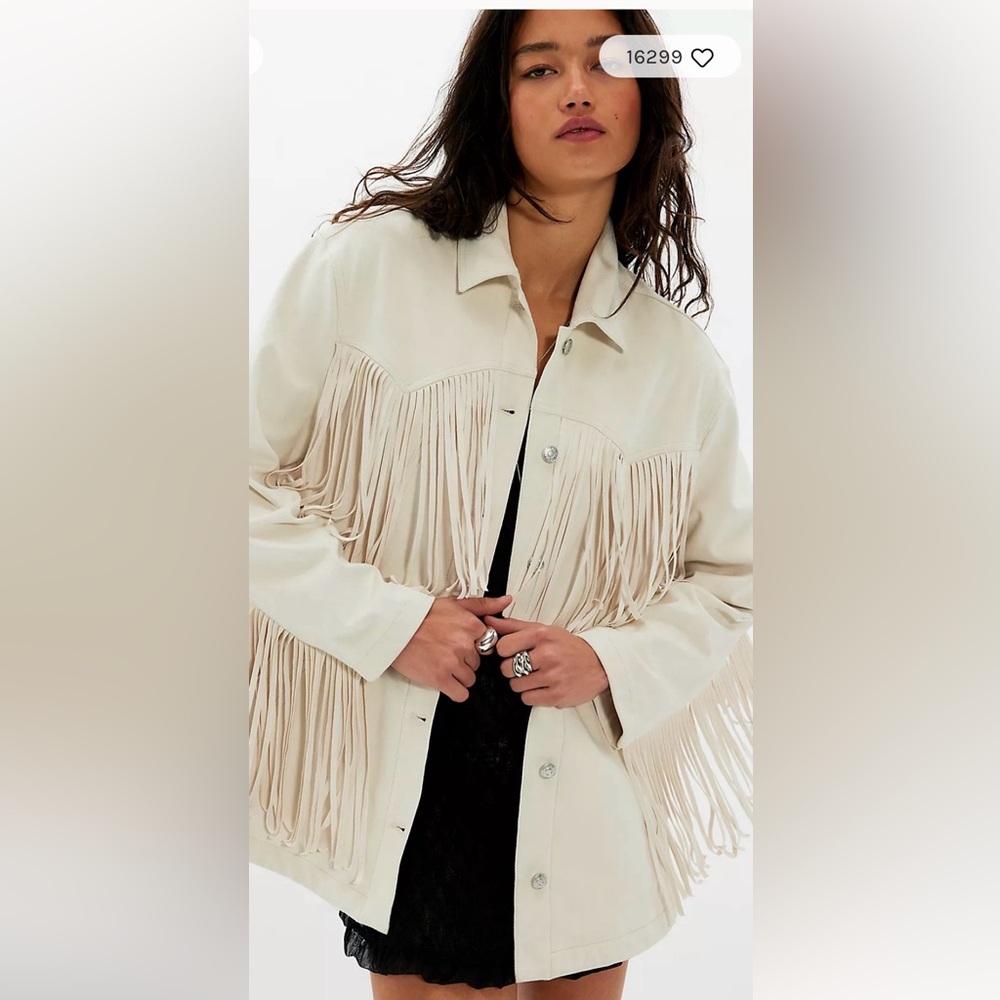 “NWT” We The Free Fringe Out Vegan Suede jacket size XS